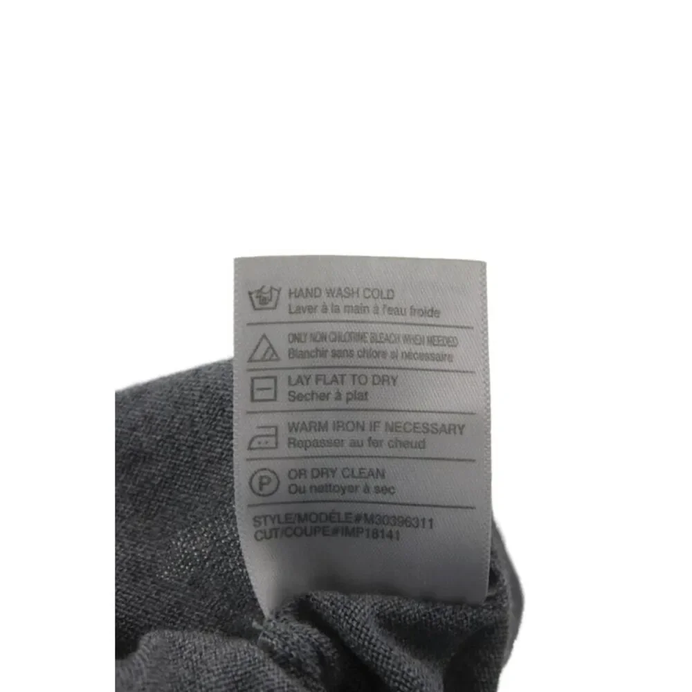 Vince Mens Pullover V-Neck Wool Gray Long Sleeve Size L